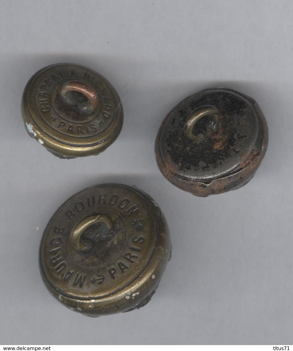 Lot De 3 Boutons Artillerie En Laiton - Knöpfe