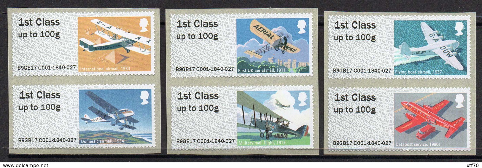 GREAT BRITAIN 2017 Post & Go: Royal Mail Heritage. Mail By Air - Post & Go Stamps