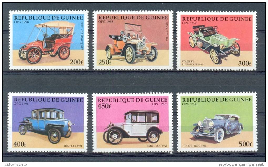 Mtw976 TRANSPORT OUDE AUTO  OLD CAR ALTE AUTOS GUINÉE 1998 PF/MNH - Cars