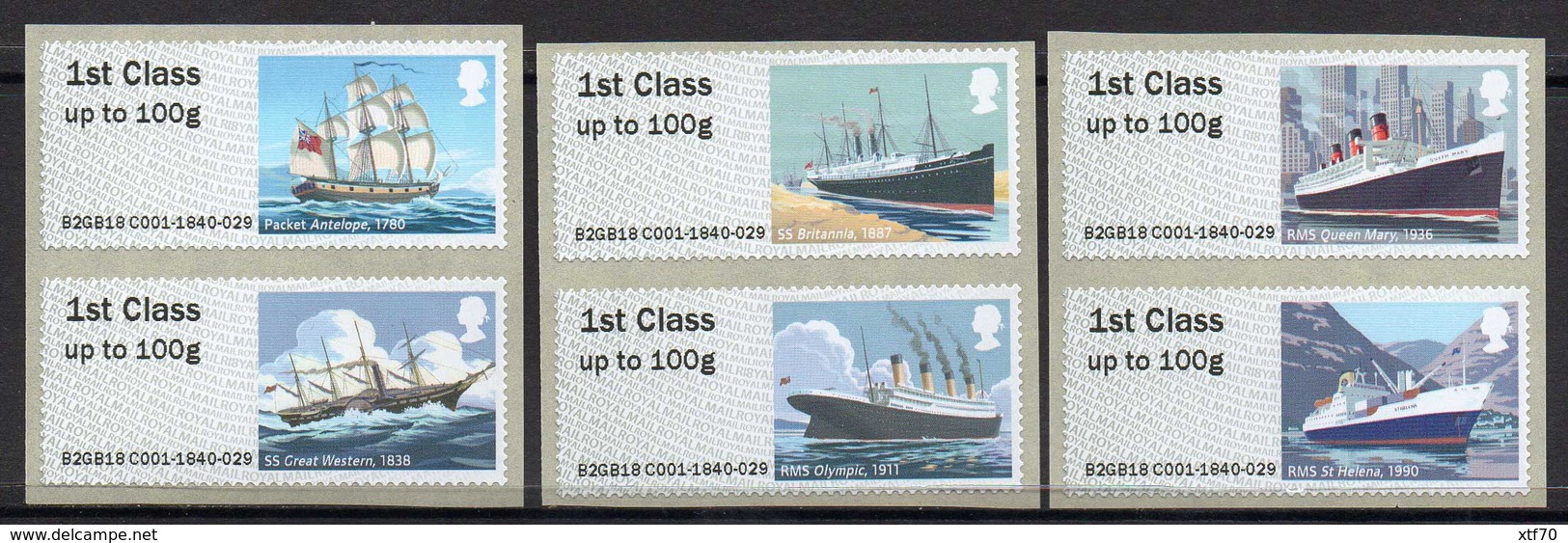 GREAT BRITAIN 2018 Post & Go: Royal Mail Heritage. Mail By Sea - Post & Go Stamps