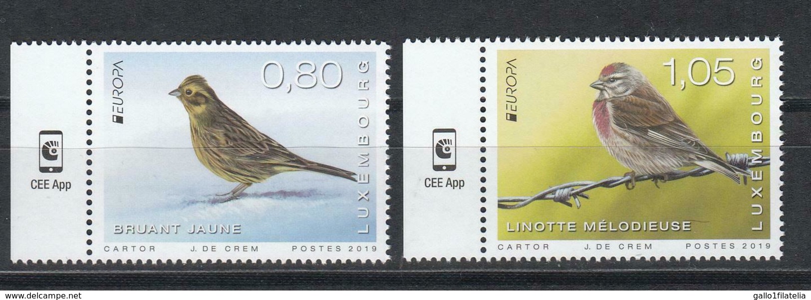2019 - LUSSEMBURGO / LUXEMBOURG - EUROPA  CEPT - UCCELLI / BIRDS - SET COMPLETO. MNH. - 2019