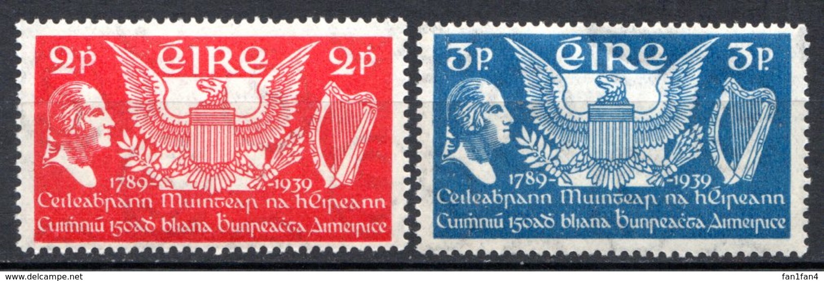 IRLANDE - (Etat Indépendant) - 1939 - N° 75 Et 76 - (150è Anniversaire De La Constitution Des Etats-Unis) - Neufs