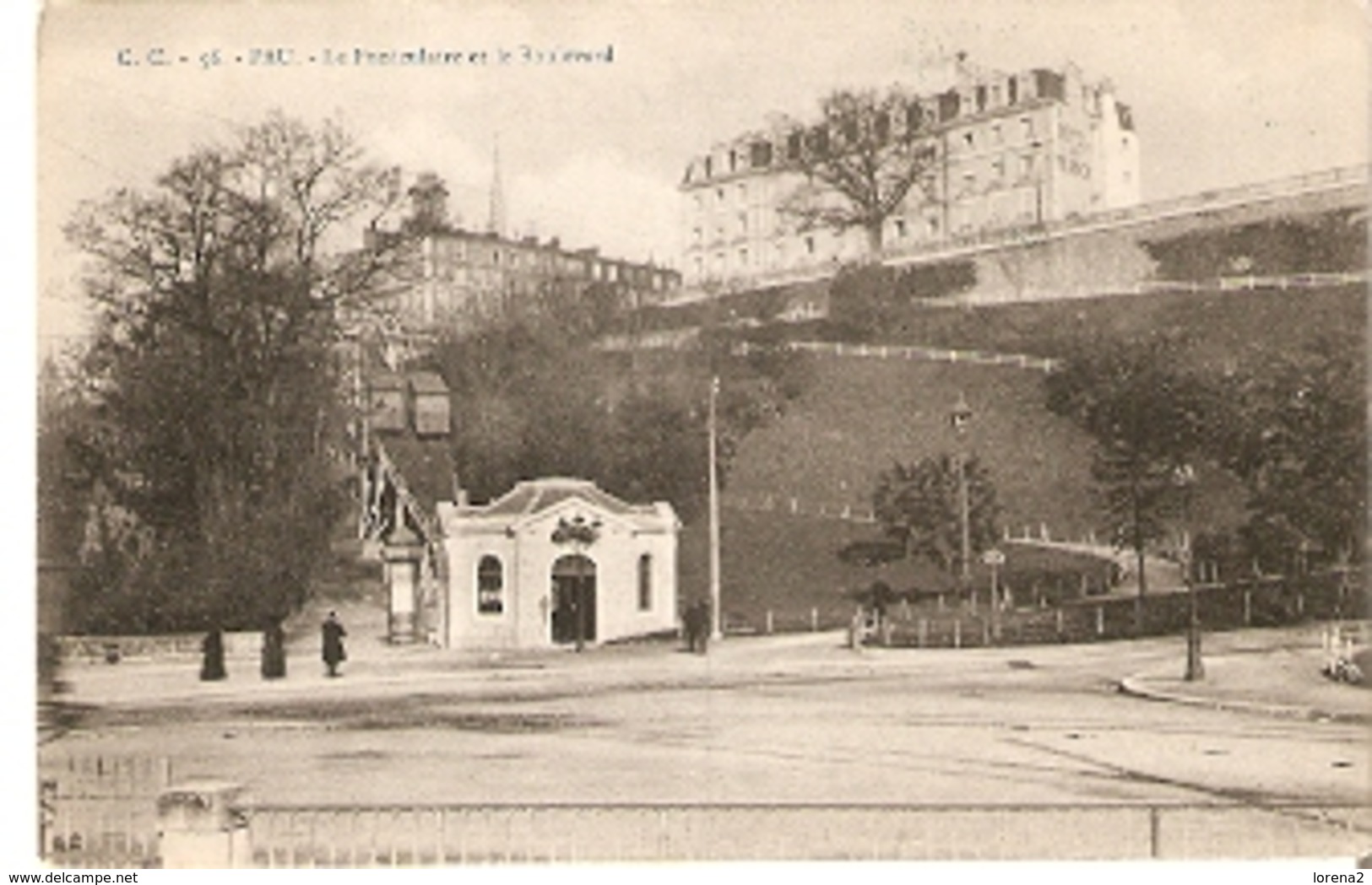 Postal Pau. Francia Nº 56. Le Funicular Et Le Boulevard. Ref. 7f-2429 - Tranvía