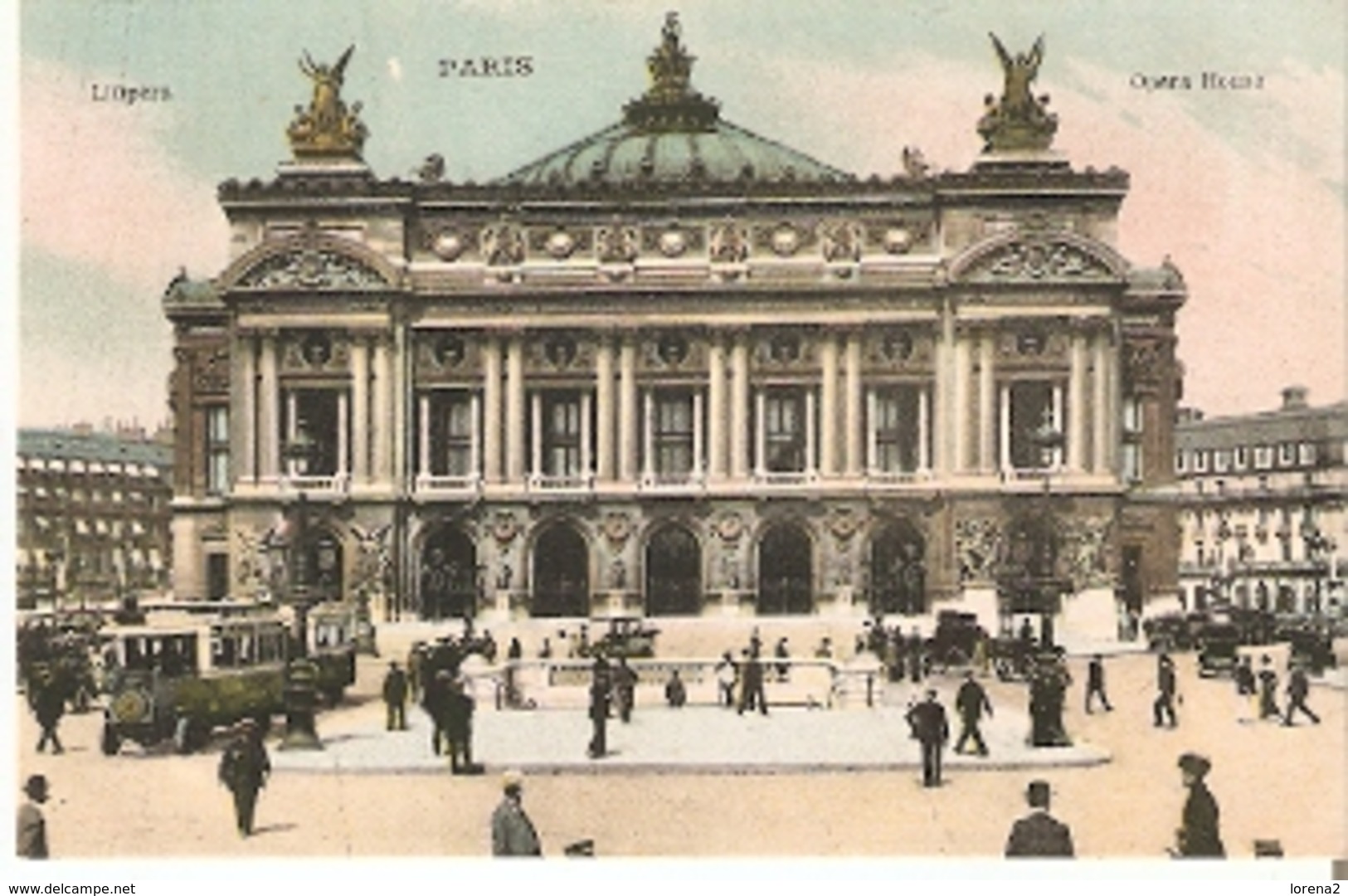 Postal Paris. Francia. L'Opera.  Ref. 7f-2433 - Tranvía