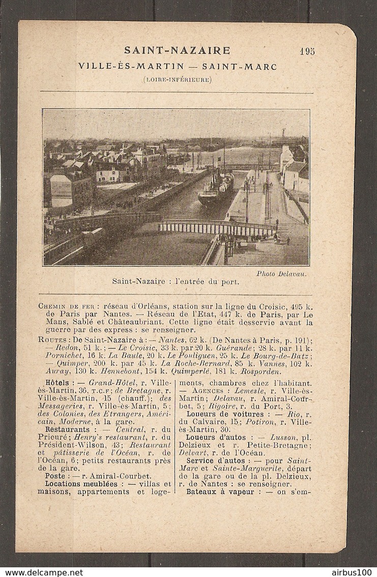 1921 SAINT NAZAIRE VILLE ES MARTIN SAINT MARC CHEMIN DE FER RESEAU D'ORLEANS STATION DU CROISIC - Chemin De Fer