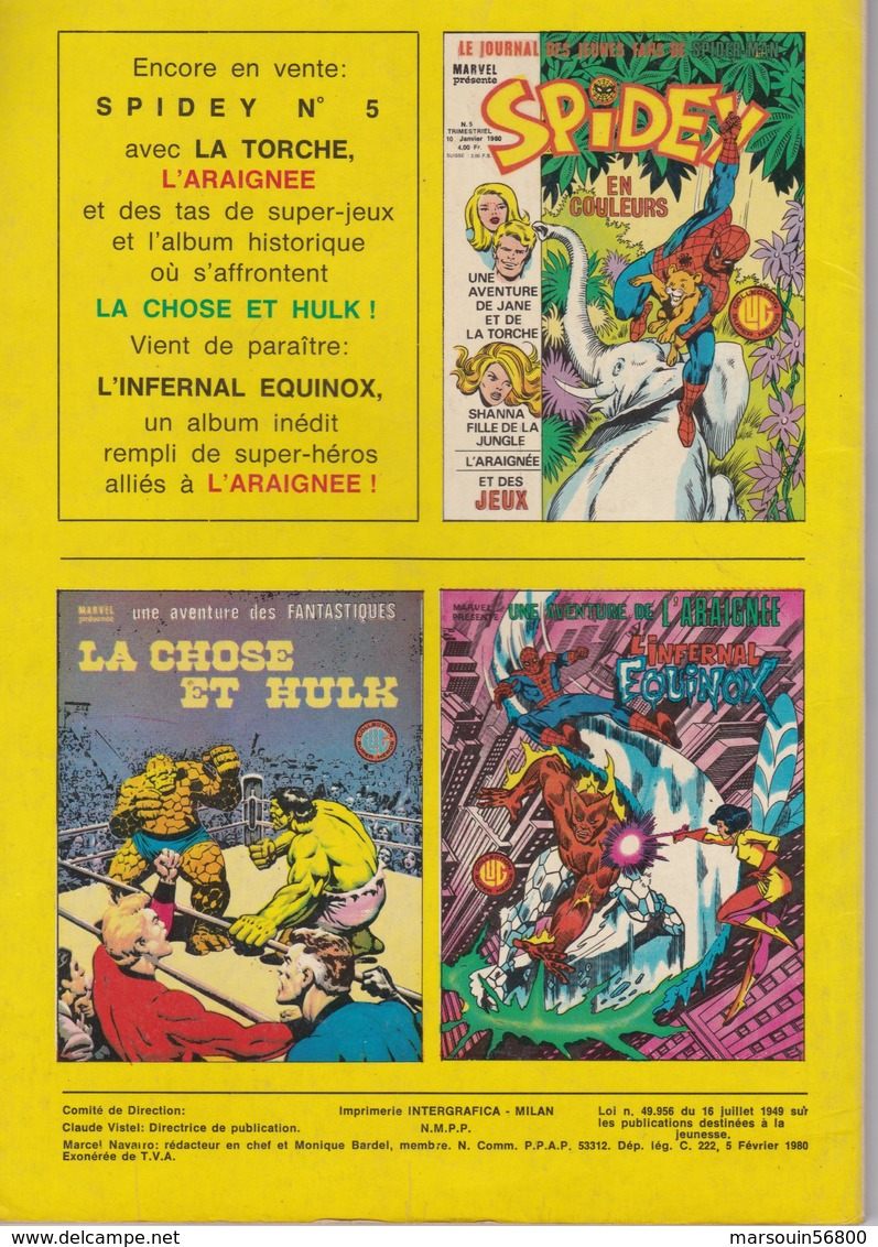 STRANGE Éditions Lug N°122 Du 5 Février 1980 Bon état Sans Poster - Spidey