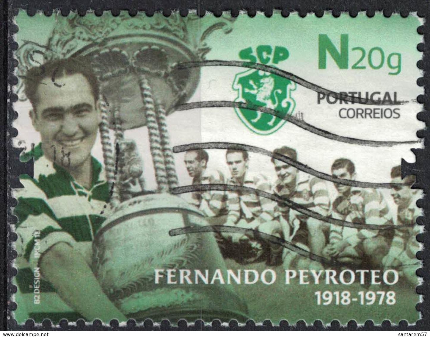 Portugal 2018 Oblitéré Used Footballeur Fernando Peyroteo Sporting Club De Portugal SU - Used Stamps
