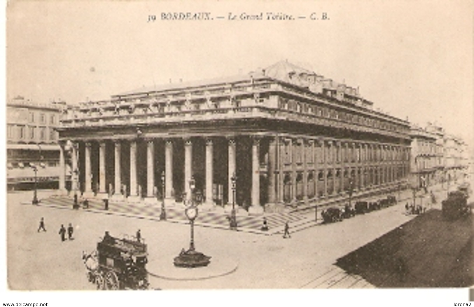 Postal Bordeaux. Francia. Nº 59. Le Grand Theatre.  Ref. 7f-2440 - Tranvía