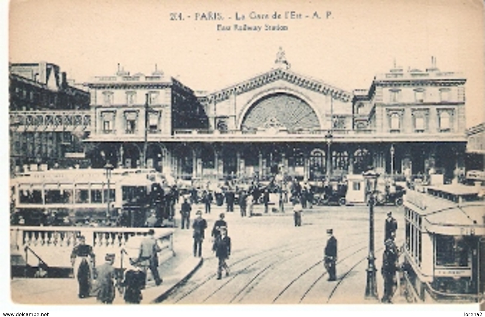 Postal Paris. Francia. Nº 204. Le Gare De L'Est.  Ref. 7f-2442 - Tranvía