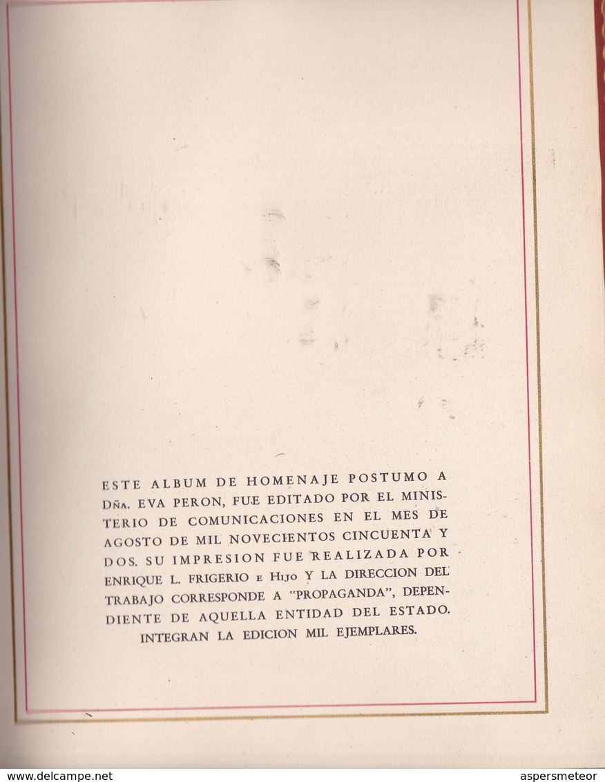 SERIE COMPLETA EDICION DELUXE EVA PERON 1000 EJEMPLARES YEAR AÑO 1952 - BLEUP