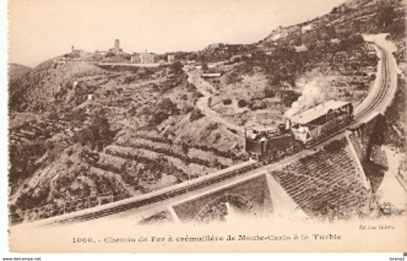 Postal Francia. Chemin De Fer A Cremalleire De Monte Carlo A La Turbie Nº 1000.  Ref. 7f-2447 - Tram