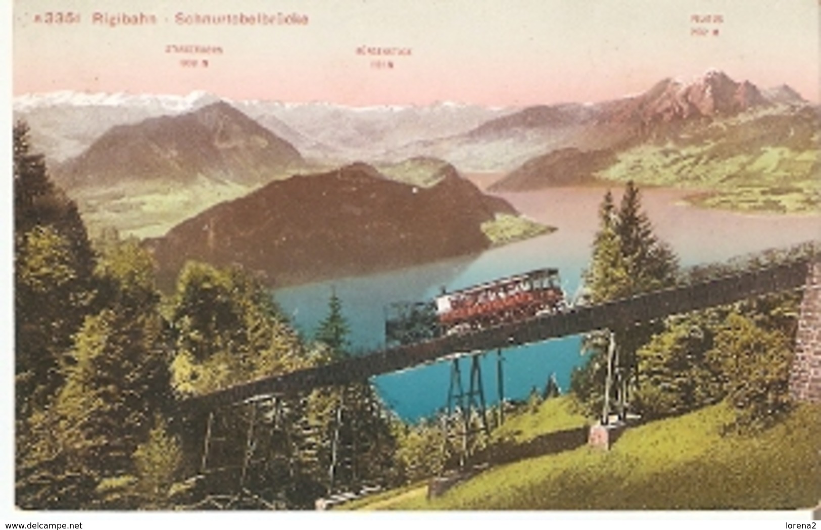 Postal Suiza. Tren Cremallera.  Ref. 7f-2449 - Tranvía