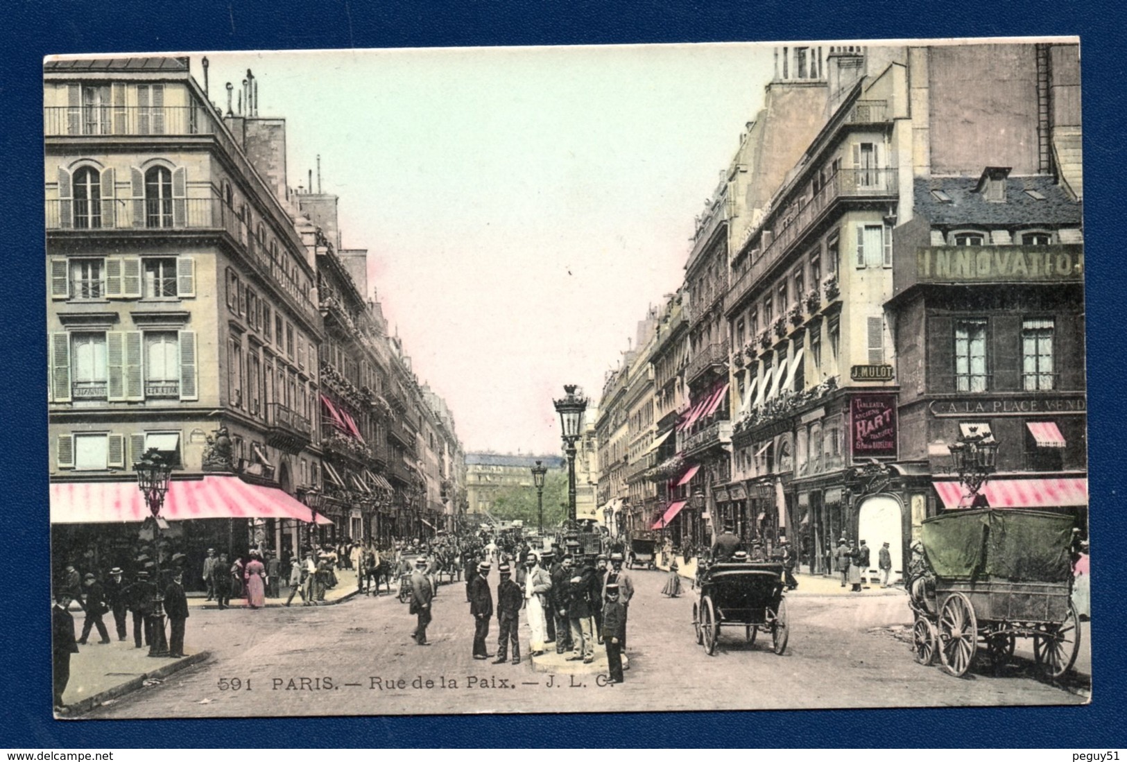 75. Paris. Rue De La Paix. Scène De Vie. Calèches, Passants. Innovation. A La Place Vendôme.  Cabinet Suzanne Blum. - Places, Squares