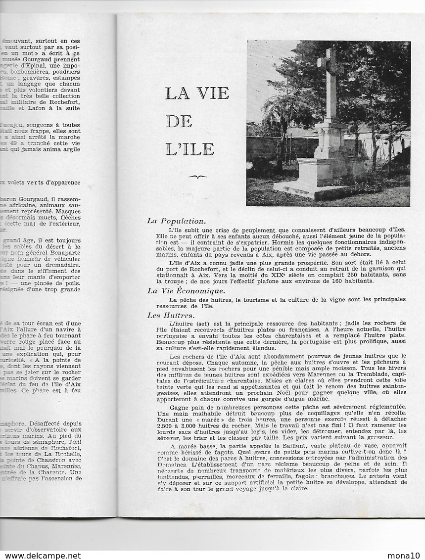 L'Ile D'Aix - La Vie De L'Ile ; Carte à L'intérieur - J.C.Flamant - Poitou-Charentes