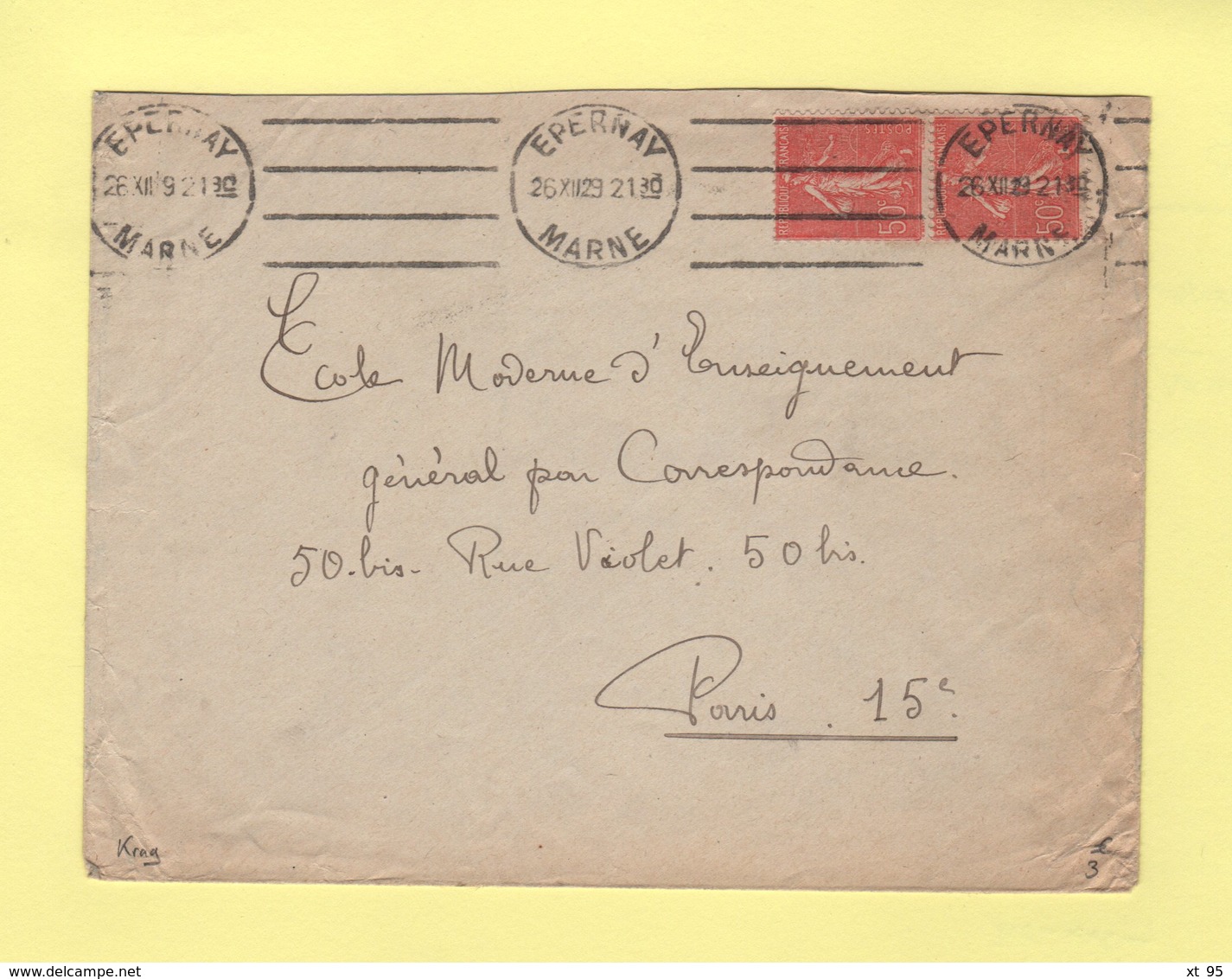 Krag - Epernay Marne - 4 Lignes Droites Egales - Mechanical Postmarks (Advertisement)