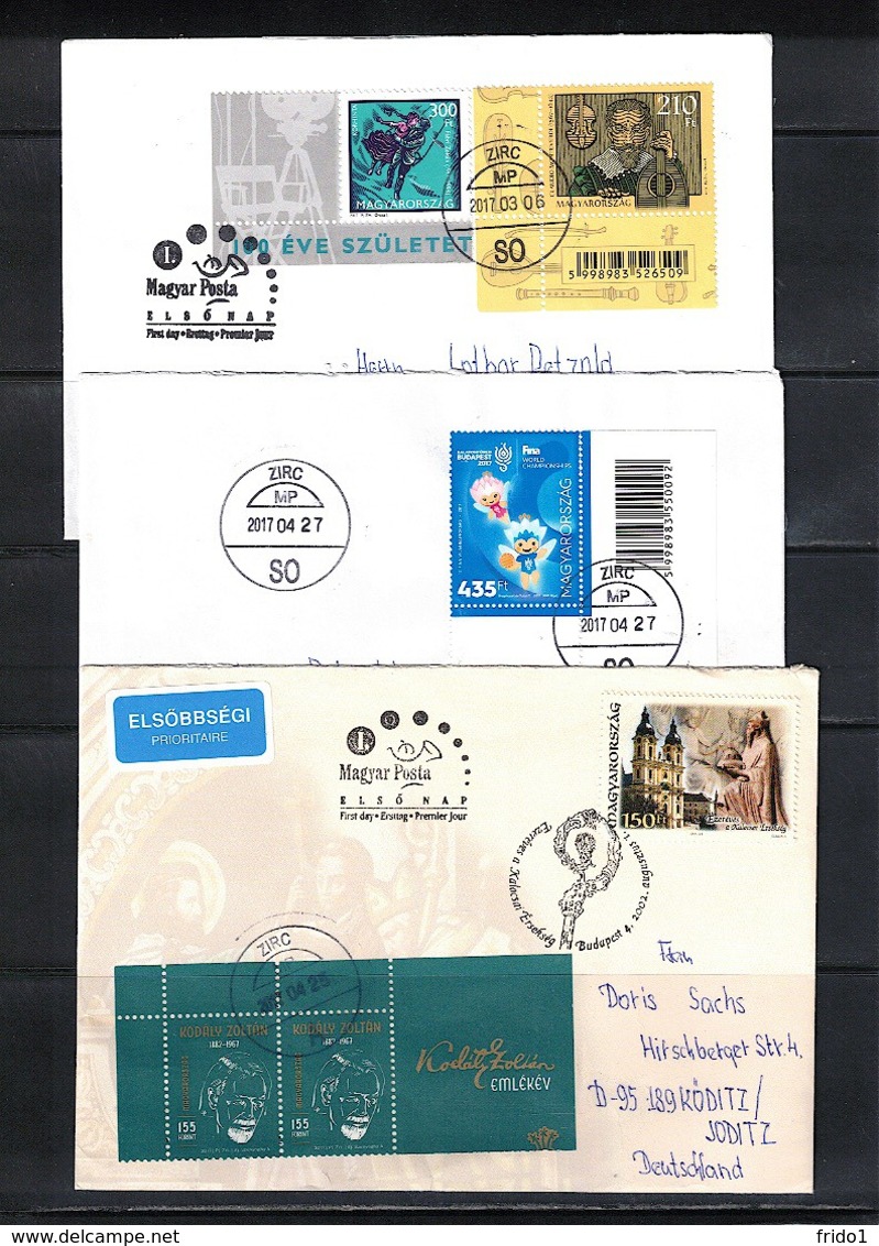 Hungary / Ungarn 3 Interesting Priority Letters - Covers & Documents