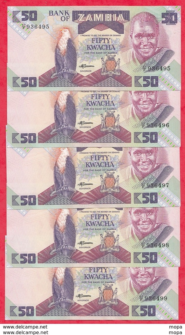 Zambie 13 Billets 8 Dans L' état Et 5 En UNC (SUITE DE 5 BILLETS DE 50 KWACHA 1986 PETIT PRIX DE DEPART) - Zambie