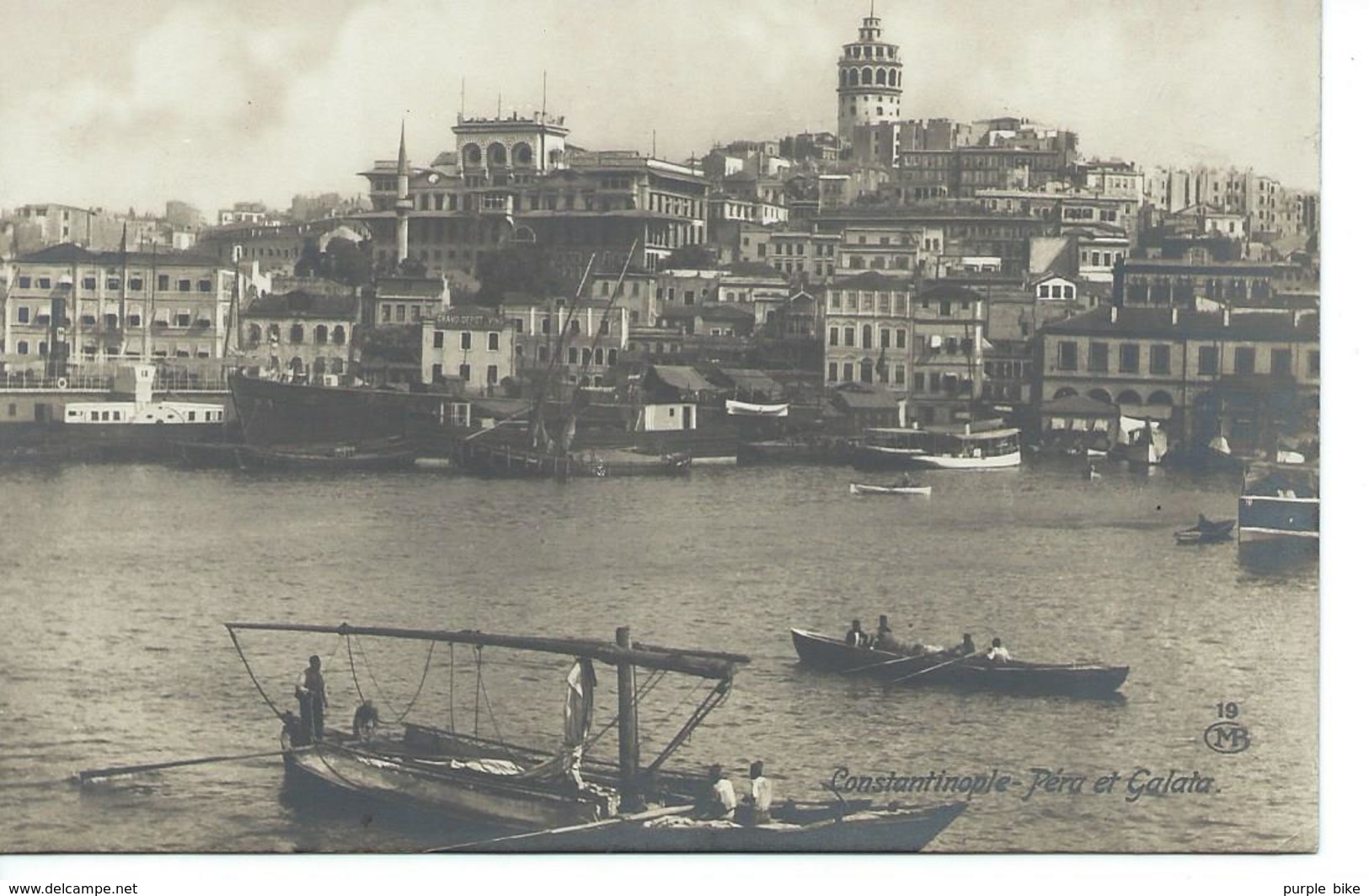 TURQUIE Carte-Photo  CONSTANTINOPLE  Pera Et Galata 1920 TBE - Turquie