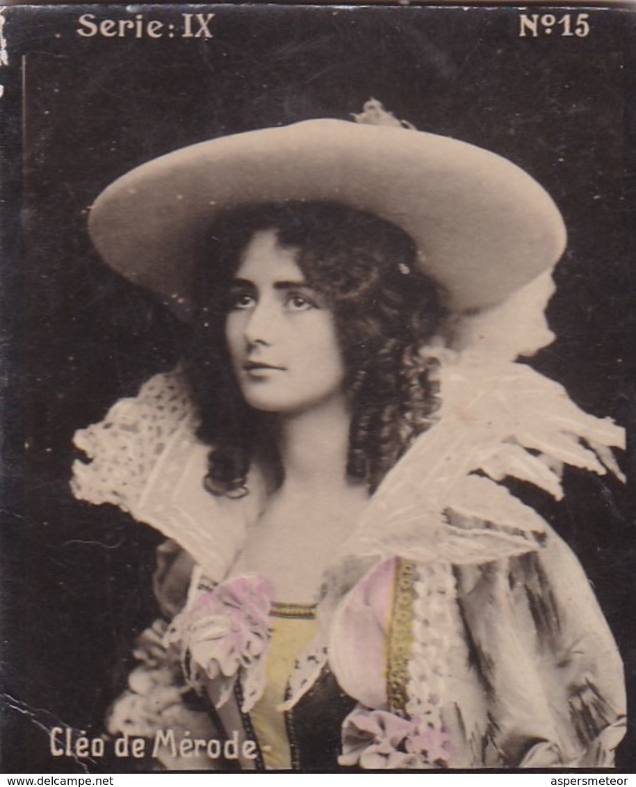 CLEO DE MERODE. HABANILLOS LA PLATA. COLORISE. CARD TARJETA COLECCIONABLE TABACO. CIRCA 1915 SIZE 4.5x5.5cm - BLEUP - Célébrités