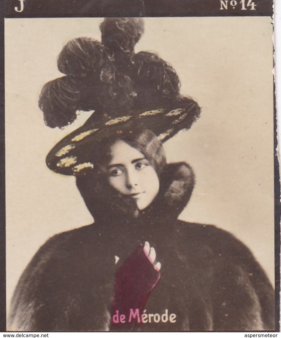 CLEO DE MERODE. COLORISE. CARD TARJETA COLECCIONABLE TABACO. CIRCA 1915 SIZE 4.5x5.5cm - BLEUP - Célébrités