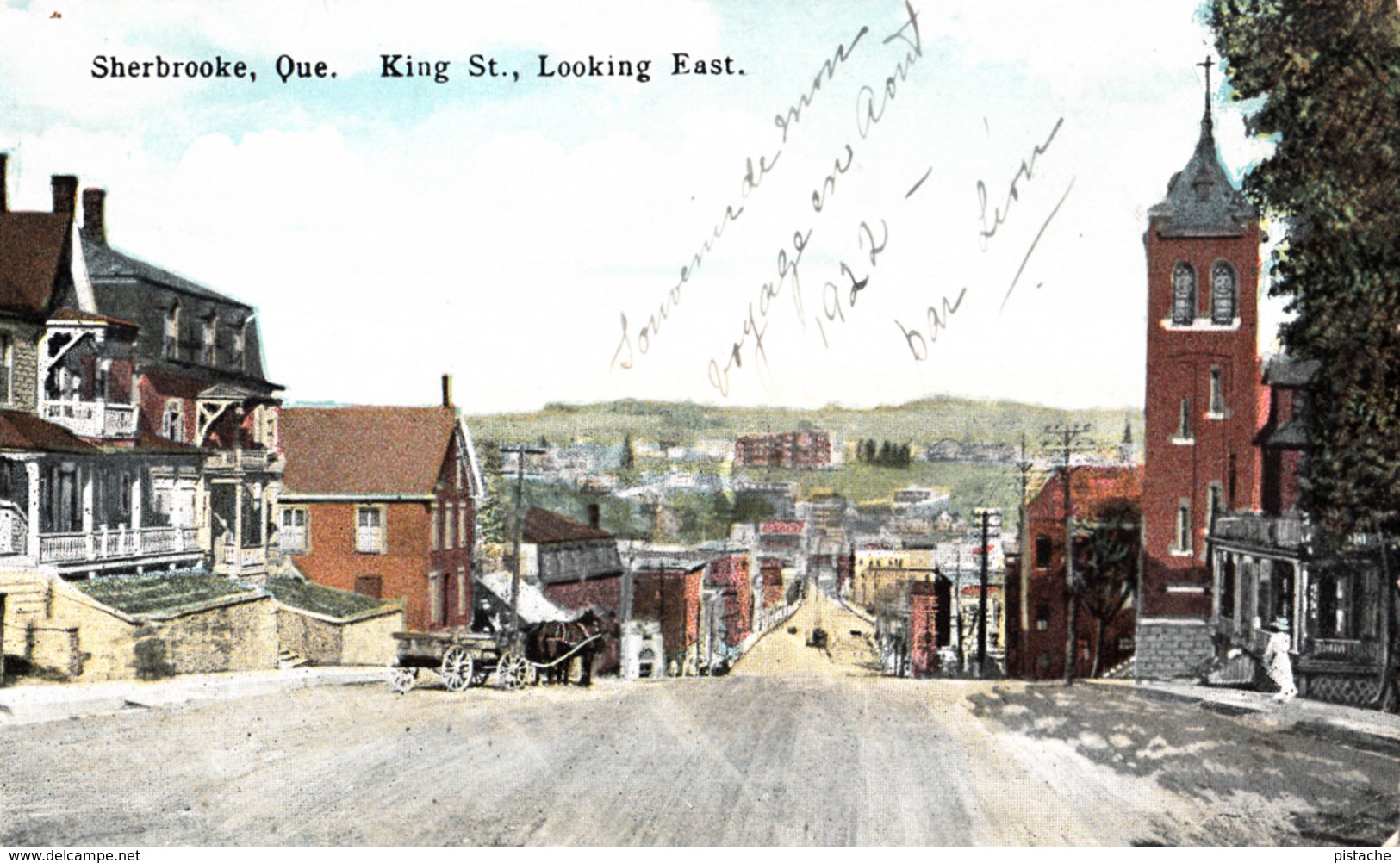 Sherbrooke Québec - Rue King Street Looking  East - Written 1922 - 2 Scans - Sherbrooke