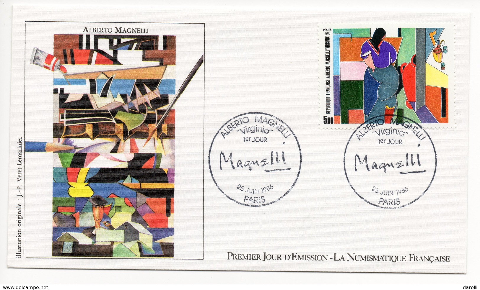 FDC France 1986 - Alberto Magnelli - Virginia - YT 2416 - Paris - 1980-1989