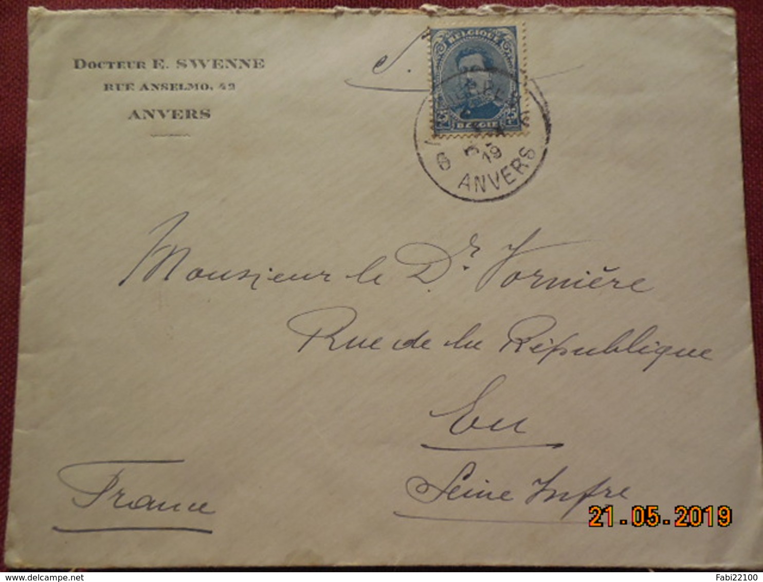 Lettre De 1919 à Destination De Eu - Lettres & Documents