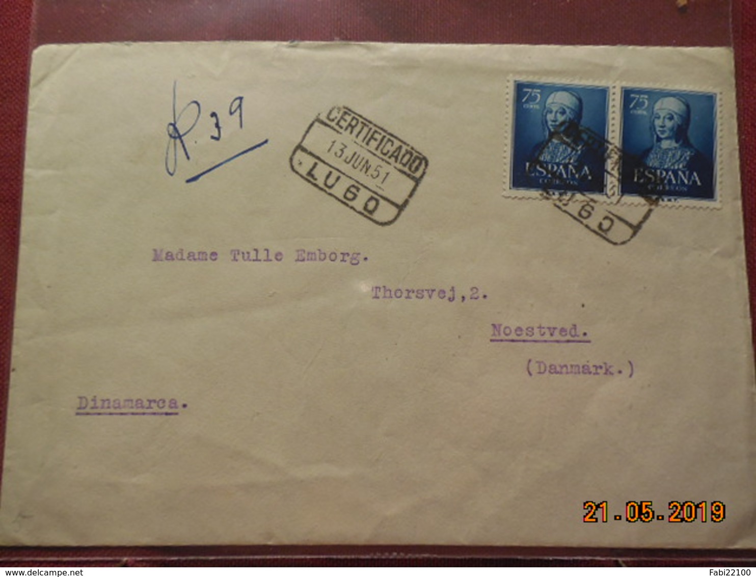 Lettre De 1951 à Destination Du Danemark - Lettres & Documents