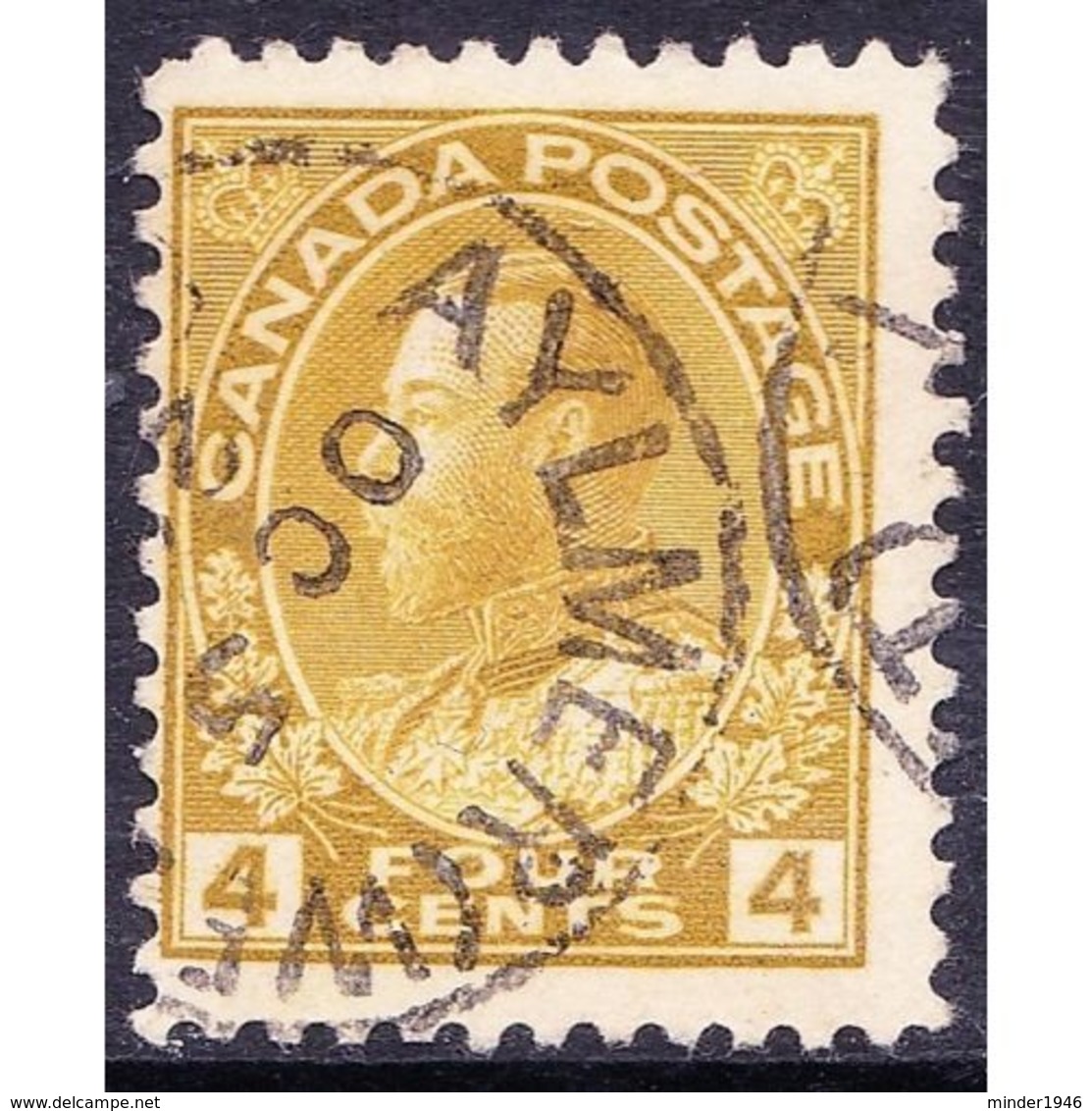 CANADA 1925 KGV 4c Yellow-Ochre SG249a Fine Used - Used Stamps