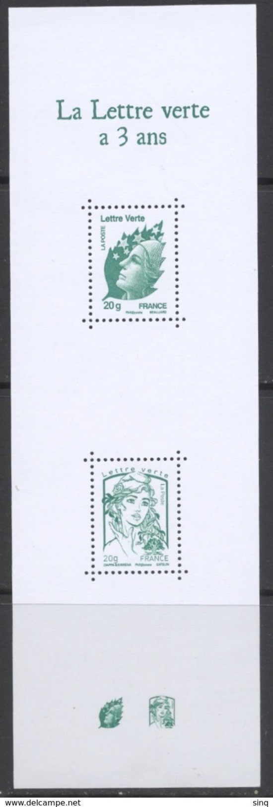 N° 4593 & 4774 Du Carnet N° 1521 Faciale Lettre Verte X 2 - Neufs