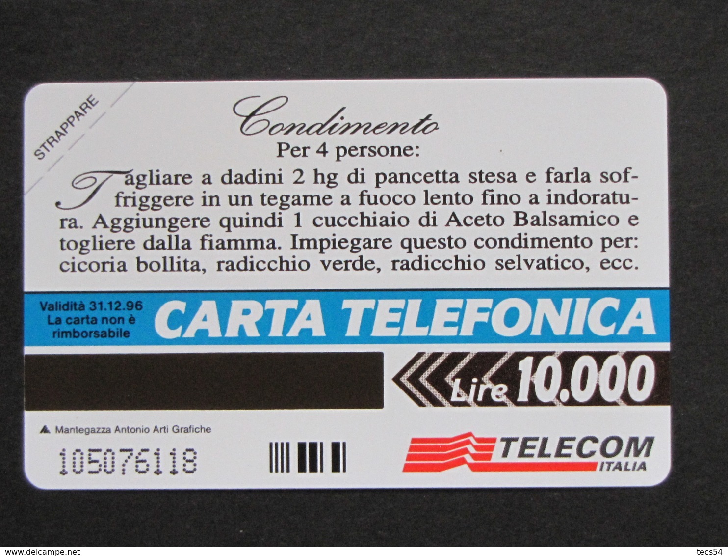 ITALIA 2448 C&C 410 G - ACETO BALSAMICO LIRE 10.000 - NUOVA SMAGNETIZZATA - Pubbliche Pubblicitarie