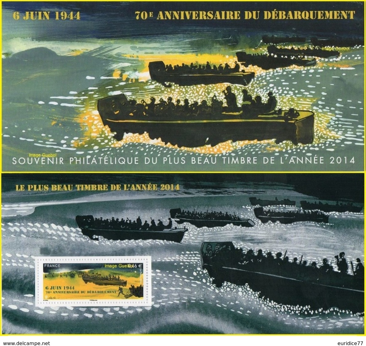 France 2015 - Souvenir N° 114 ** Plus Beau Timbre 2015 - Débarquement - WW2 (II Guerra Mundial)