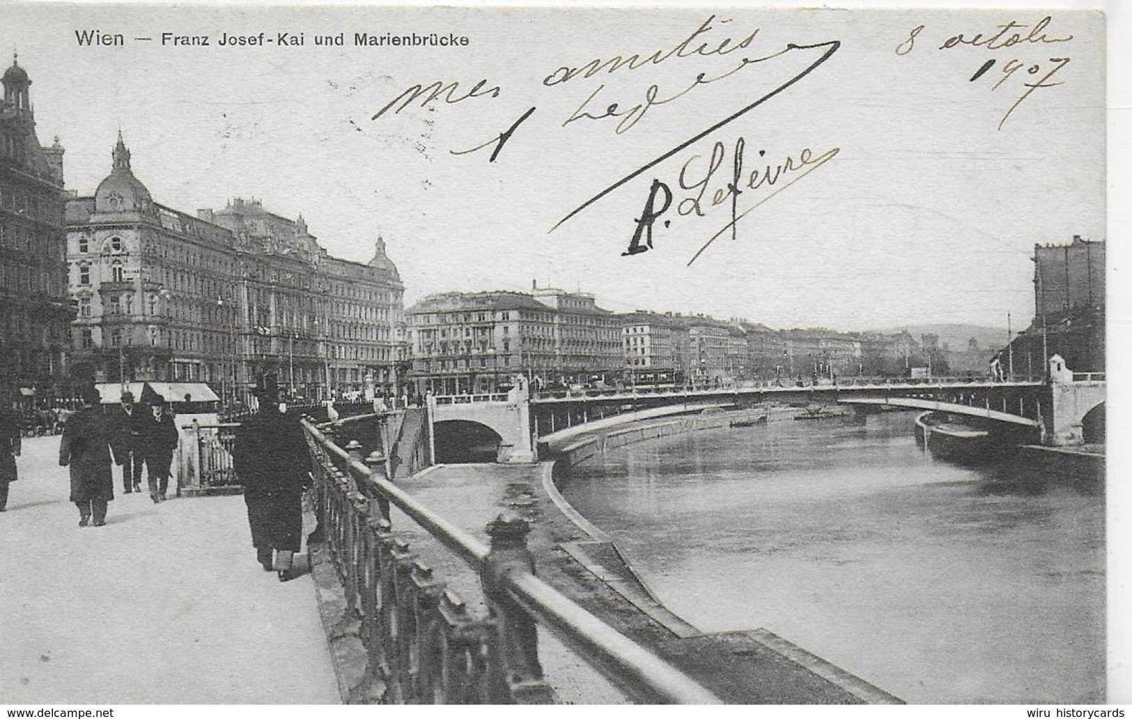 AK 0242  Wien - Franz Josef-Kai Und Marienbrücke / Verlag Nachbargauer Um 1907 - Vienna Center