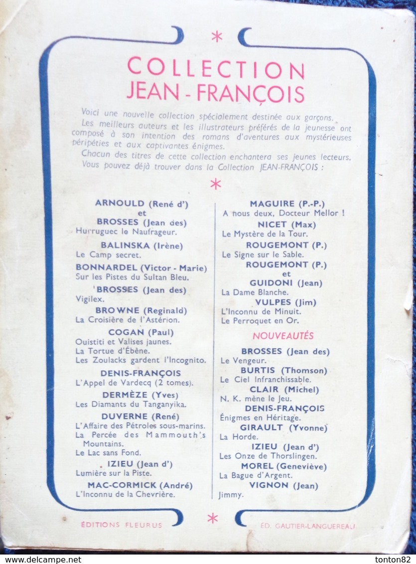 Collection " Jean-François "  - Michel Clair - N.K. Mène Le Jeu  - ( 1953 ) - Autres & Non Classés