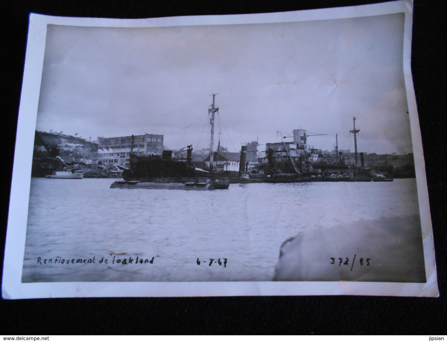 Photographie Originale Renflouement Du Navire L' Oakland En 1947   ....  KX - Bateaux