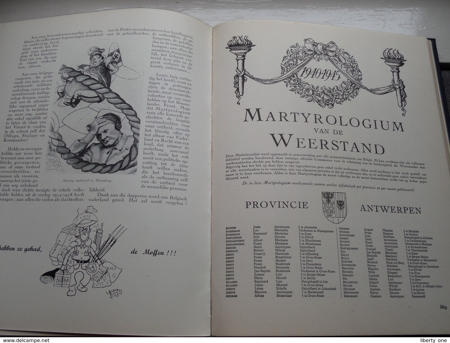 GULDENBOEK van de BELGISCHE WEERSTAND ( Uitg. LECLERCQ Brussel ) 429 Pag. / MARTYROLOGIUM inclus ) !