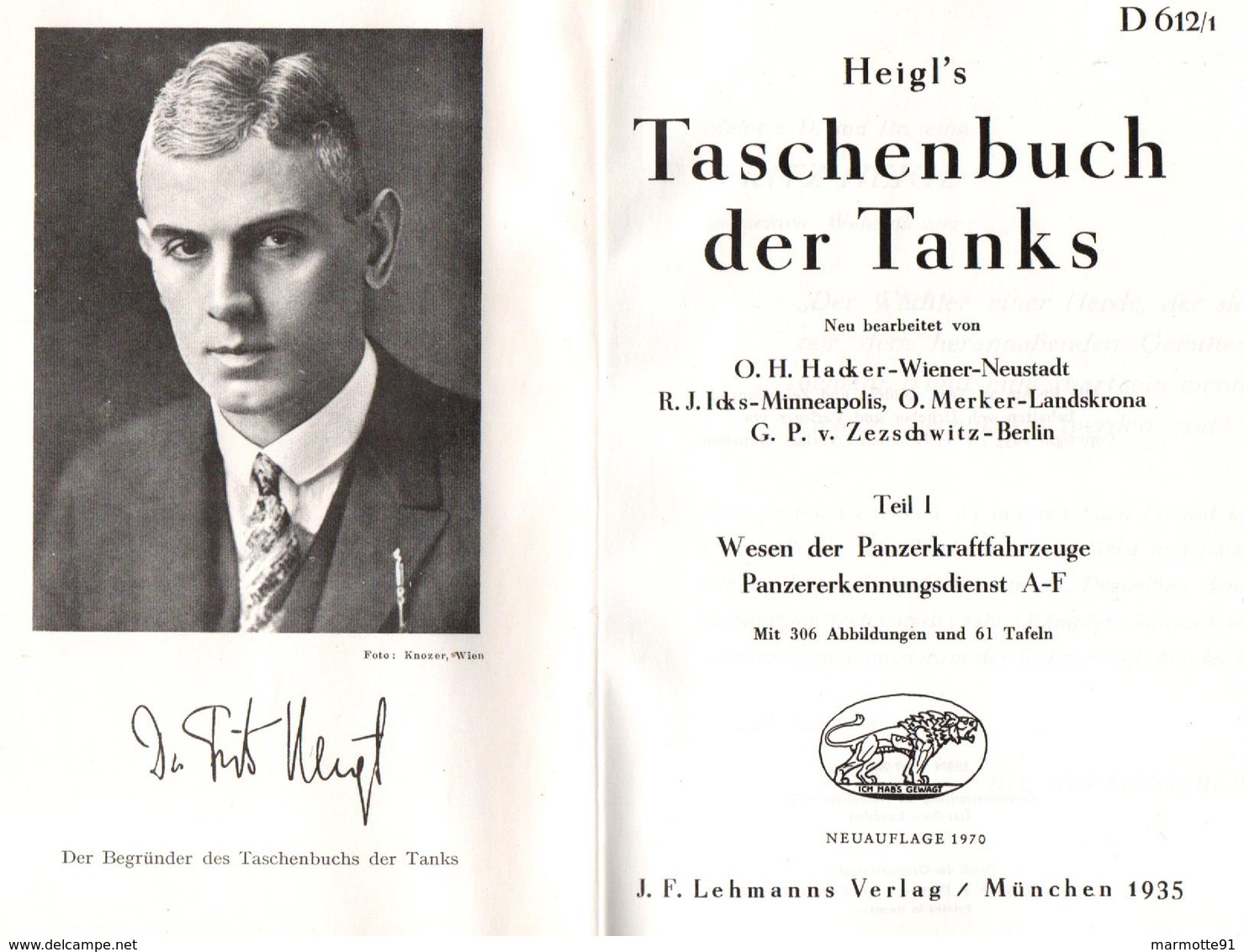 TASCHENBUCH DER TANKS PANZER CHAR VEHICULES BLINDES 1935 IDENTIFICATION MONDE ENTIER - Véhicules