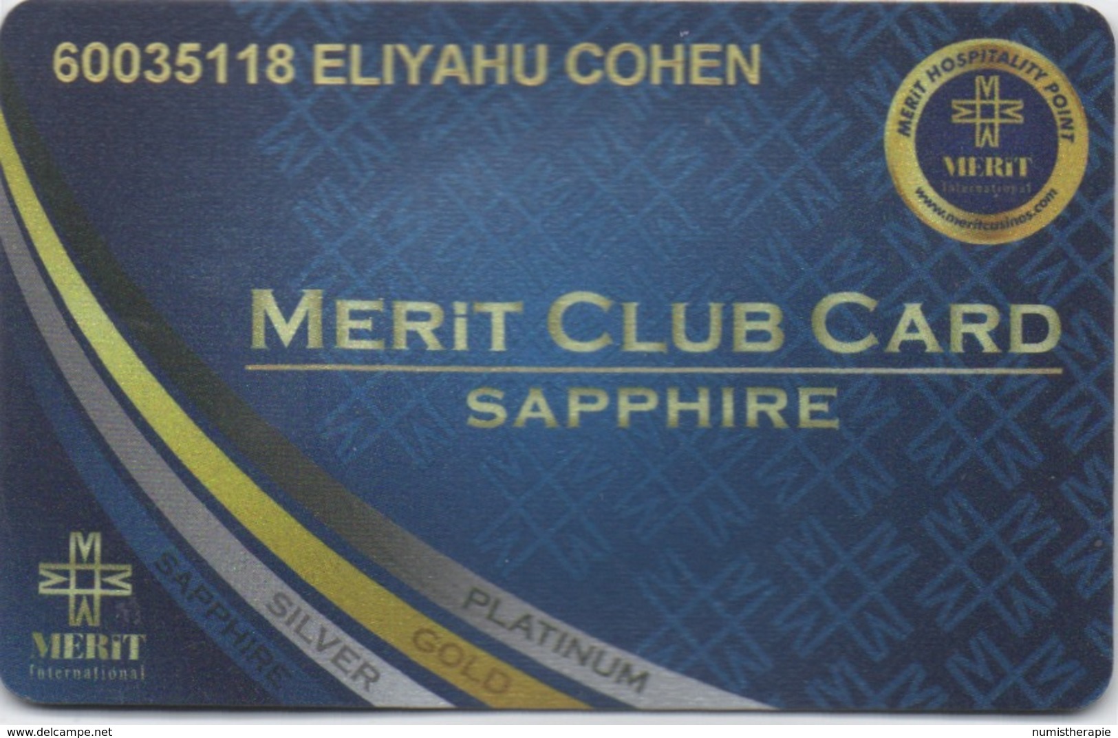 Carte De Membre Casino : Merit Casino - Merit Club Card Sapphire : Chypre Du Nord (ABIMÉ) - Cartes De Casino