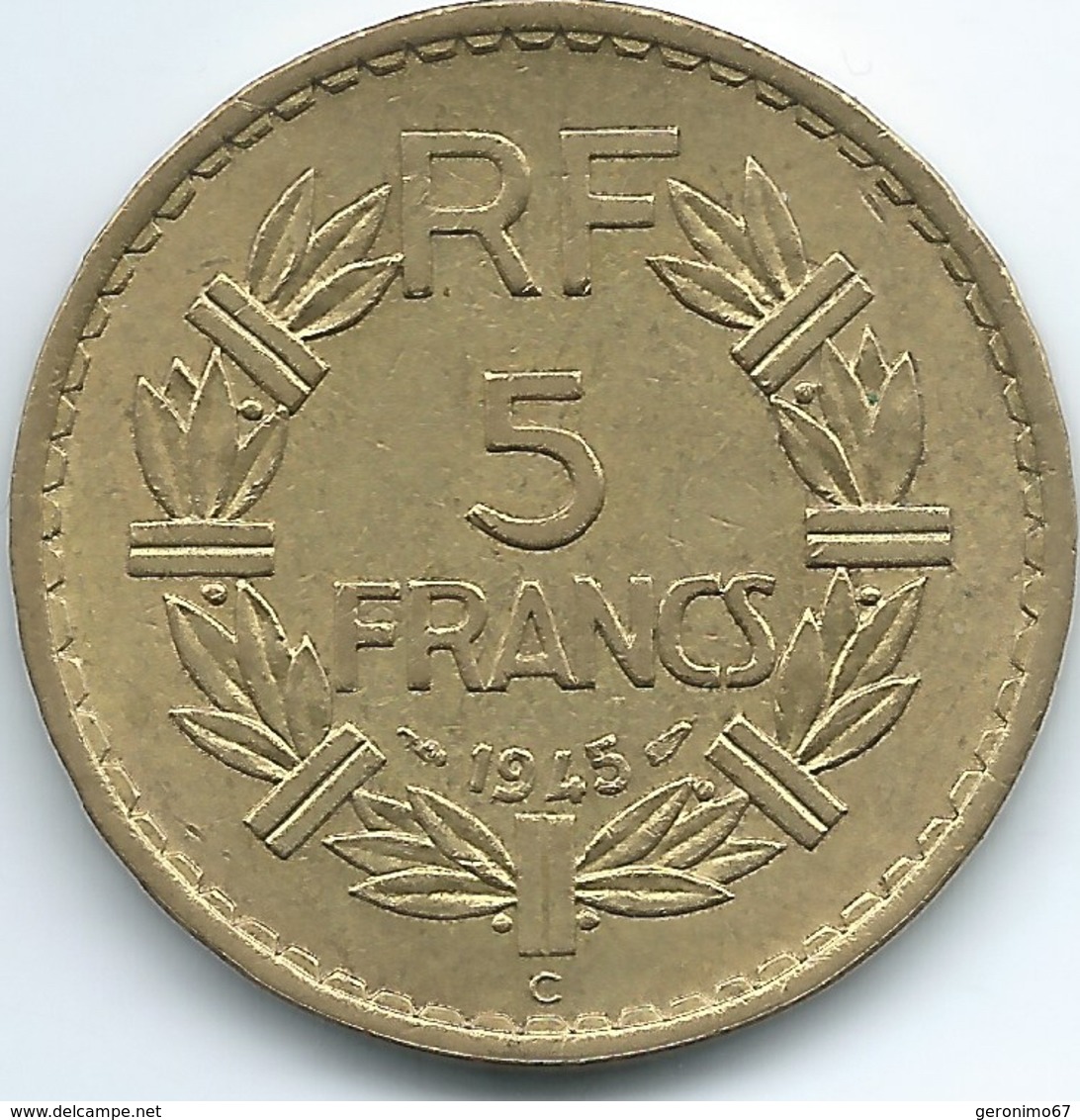 France - 1945 C - 5 Francs - Castelsarassin Mint - KM888a.3 - Autres & Non Classés