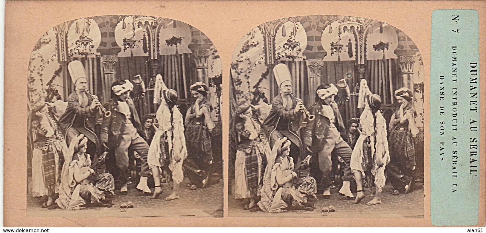 PHOTO STEREO 19 Em DUMANET AU SERAIL DUMANET INTRODUIT AU SERAIL LA DANSE DE S N° 7 Humour épisode De La Guerre D' Alger - Photos Stéréoscopiques