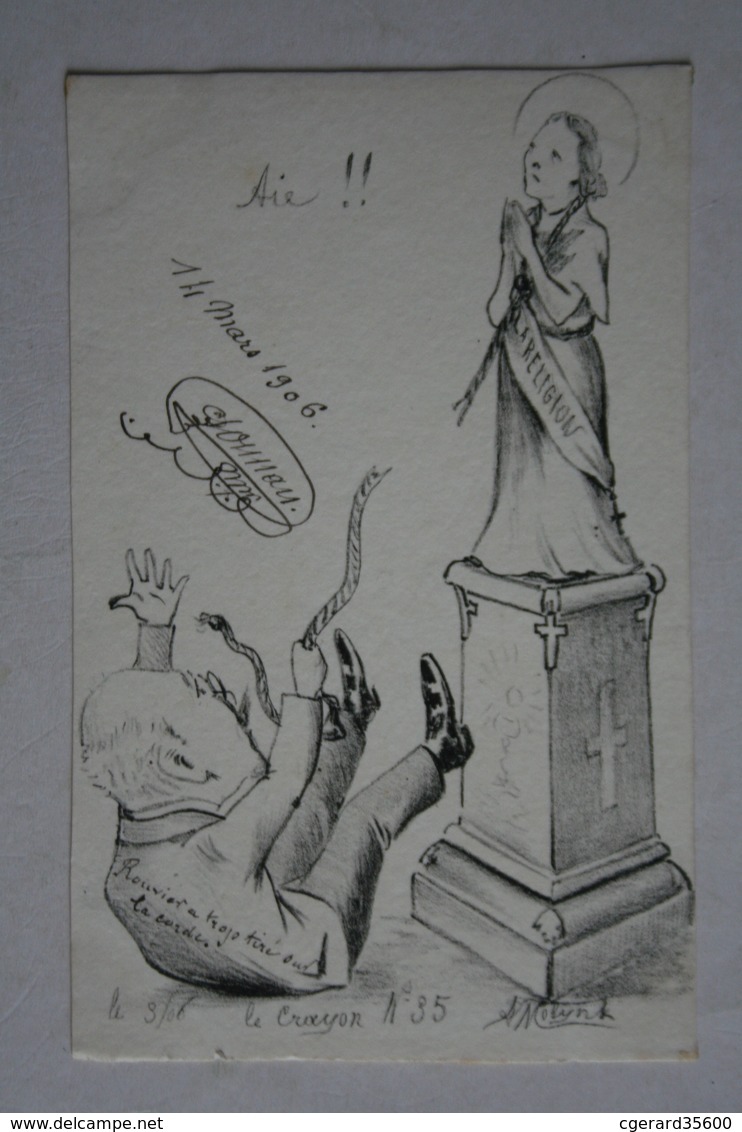 Carte Satirique - De Molynk - Crayon N ° 35 -  ( La Religion  ) - Satiriques