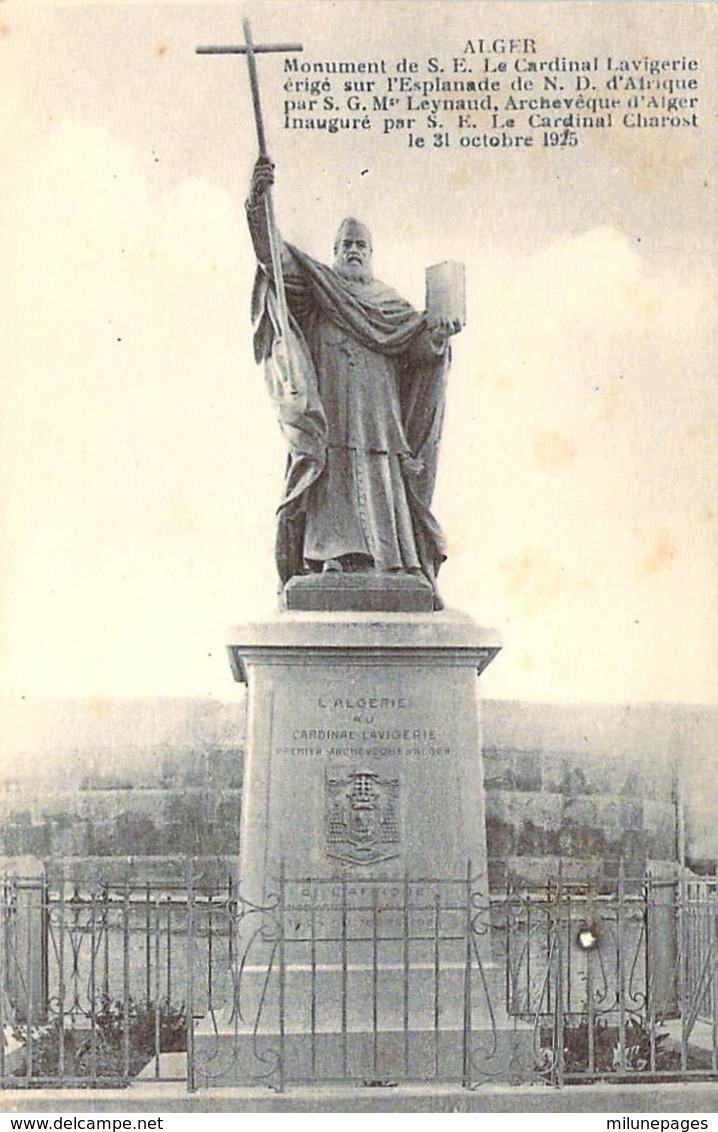 ALGERIE Statue Monument Du Cardinal Lavigerie Inauguré à ALGER En 1925 - Alger