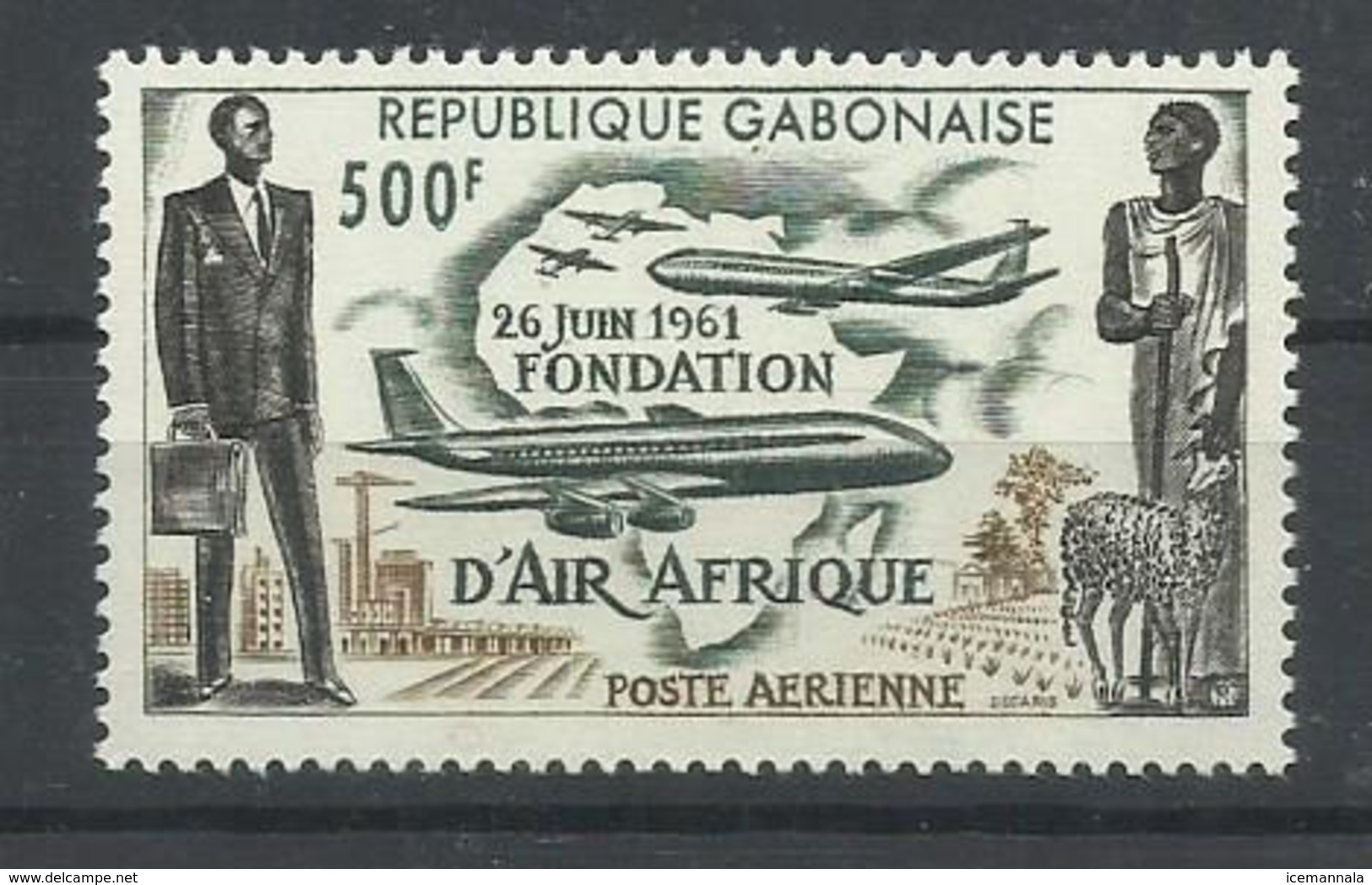 GABON YVERT  AEREO  5  MNH  ** - Gabón (1960-...)