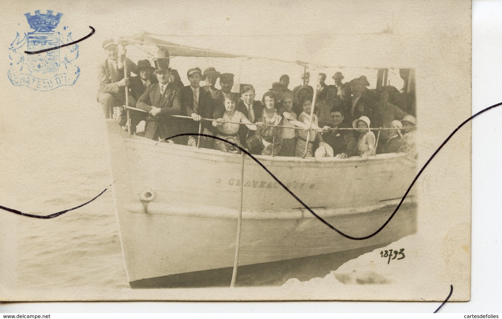 CARTE PHOTO.  CPA . Bateau CLAYEAU D'IF. Tampon CHÂTEAU D'IF. - Photographie