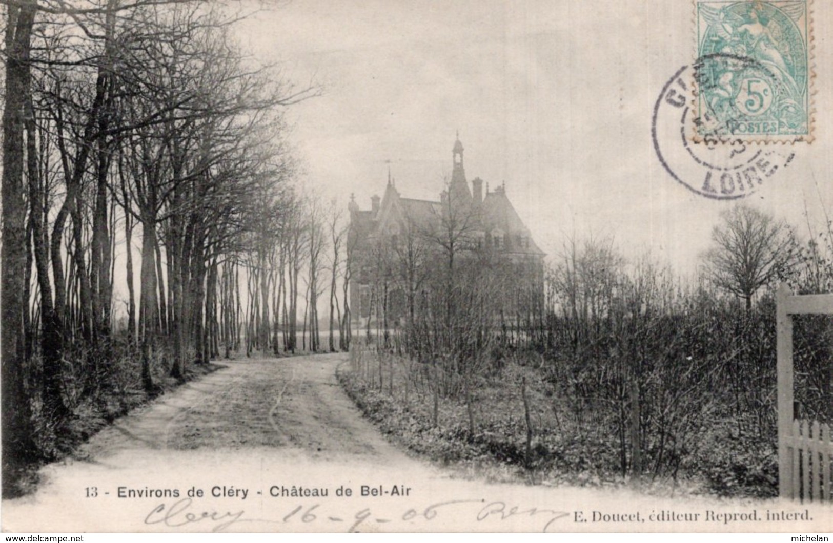 CPA    45   ENV. DE CLERY---CHATEAU DU BEL AIR---1906 - Other & Unclassified