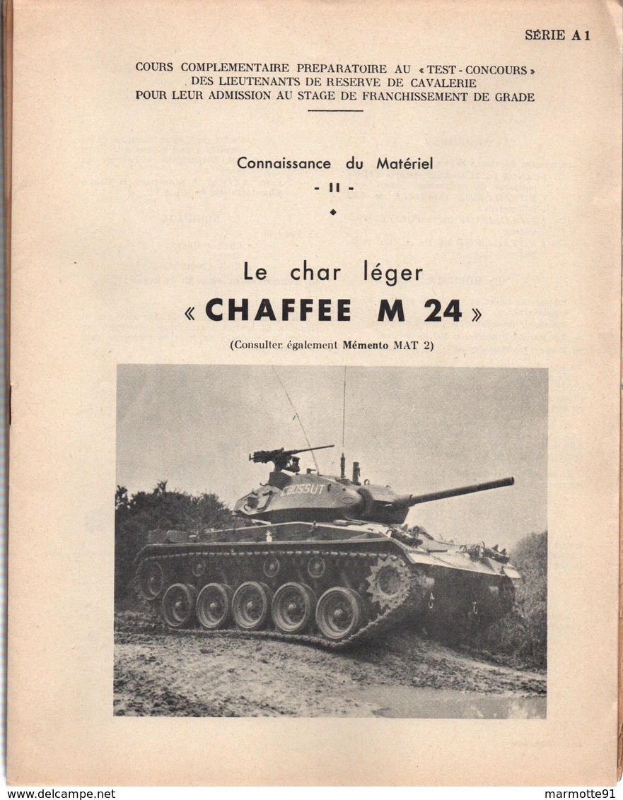 CHAR LEGER CHAFFEE M24 COURS ECOLE APPLICATION ARME BLINDEE - Véhicules