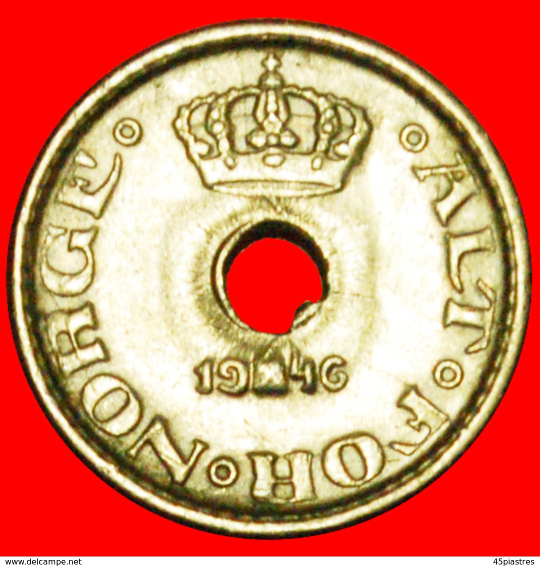 + ROSES (1924-1951): NORWAY ★ 10 ORE 1946 Haakon VII (1905-1957) MINT LUSTER! LOW START ★ NO RESERVE! - Norway