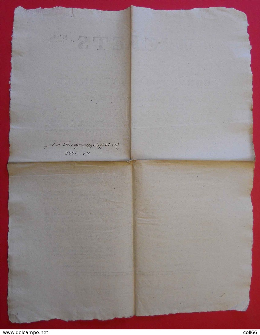 1792 Affiche Convention Révolution Restitution Drapeaux Belges De Malines Restitutie Belgische Vlaggen In Mechelen 52X41 - Documents Historiques