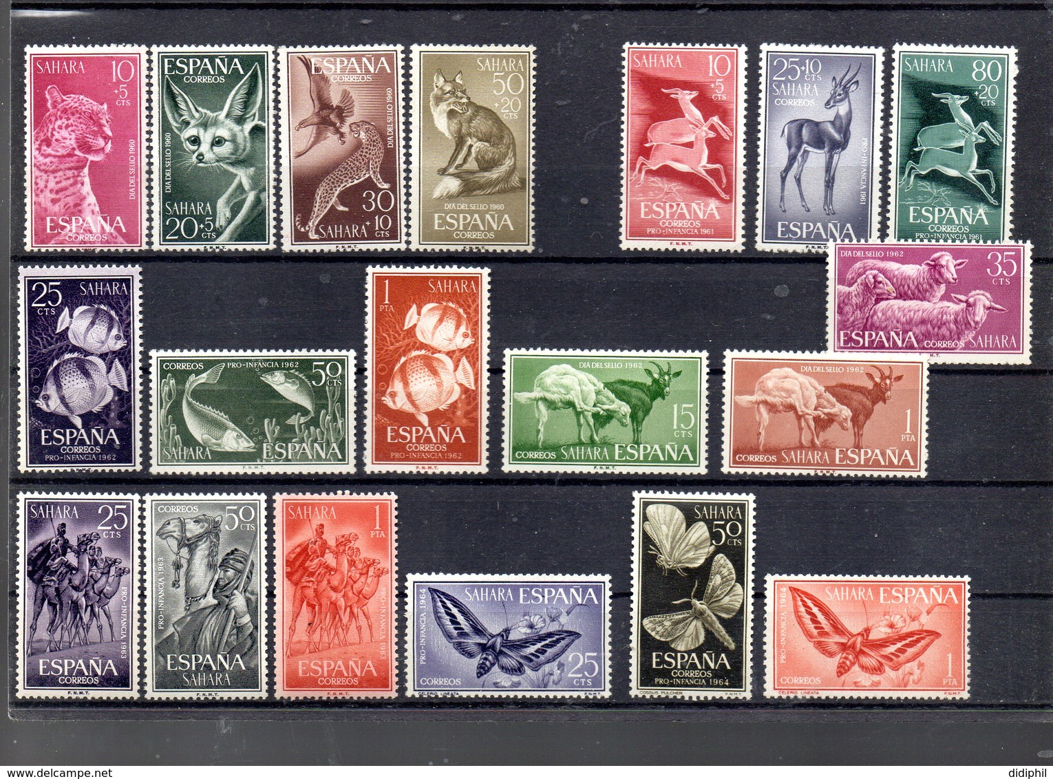 SAHARA ESPAGNOL 6 SERIES COMPLETES ** SUR LA FAUNE DIVERSE  GUEPARD FENNEC POISSONS PAPILLONS ETC - Sahara Espagnol