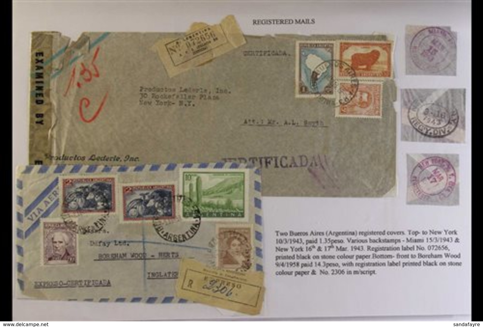 REGISTERED MAIL OF THE WORLD A Large Album, Bursting With An All World Collection Of Registered Covers, Cards & Ephemera - Andere & Zonder Classificatie